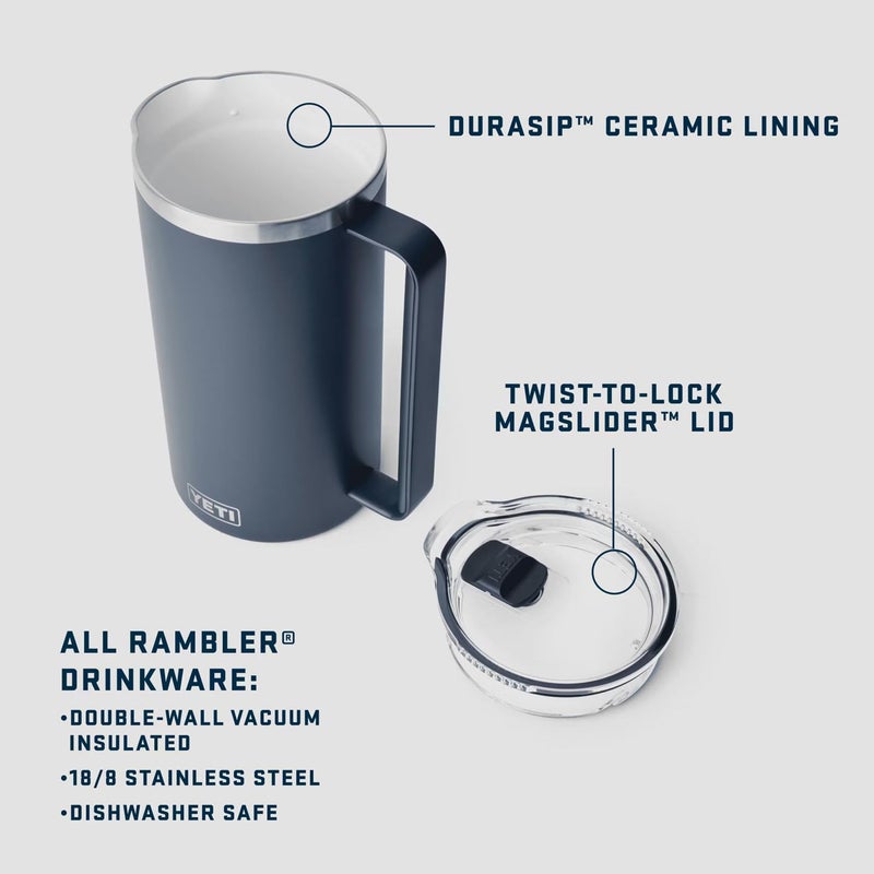 YETI Rambler 64 oz Pitcher, Vacuum Insulated, Stainless Steel with MagSlider Lid, Cape Taupe - Image 2