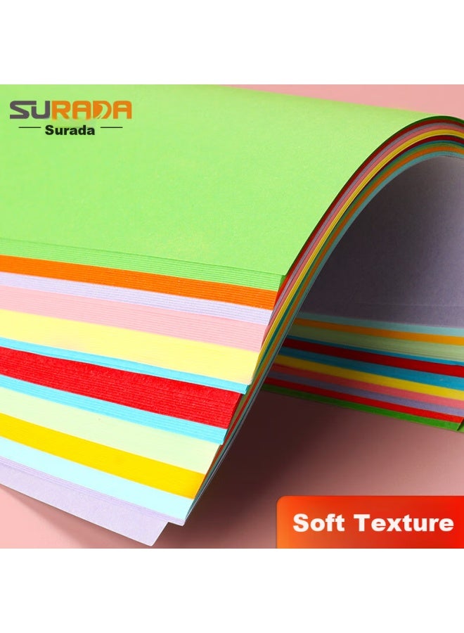 Surada Origami Paper, 100 Sheets, 20*20cm, Square Colored Cardstock, Handmade Origami Paper For Children, Star And Crane Paper, Diy Craft Paper, 10 Colors Diy142, Sketching, Marker Drawing - Image 3