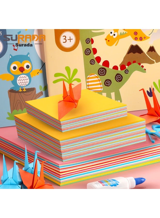 Surada Origami Paper, 100 Sheets, 20*20cm, Square Colored Cardstock, Handmade Origami Paper For Children, Star And Crane Paper, Diy Craft Paper, 10 Colors Diy142, Sketching, Marker Drawing - Image 2