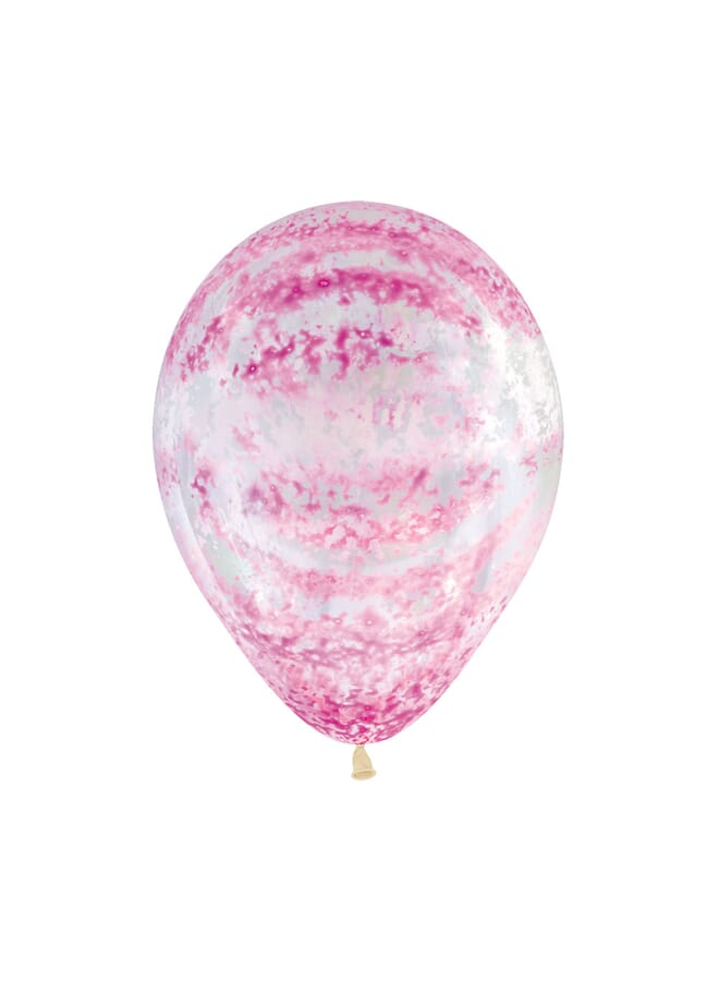 Party Time 25 Piece All Over Crystal Clear Graffiti Rose Balloons - Image 2