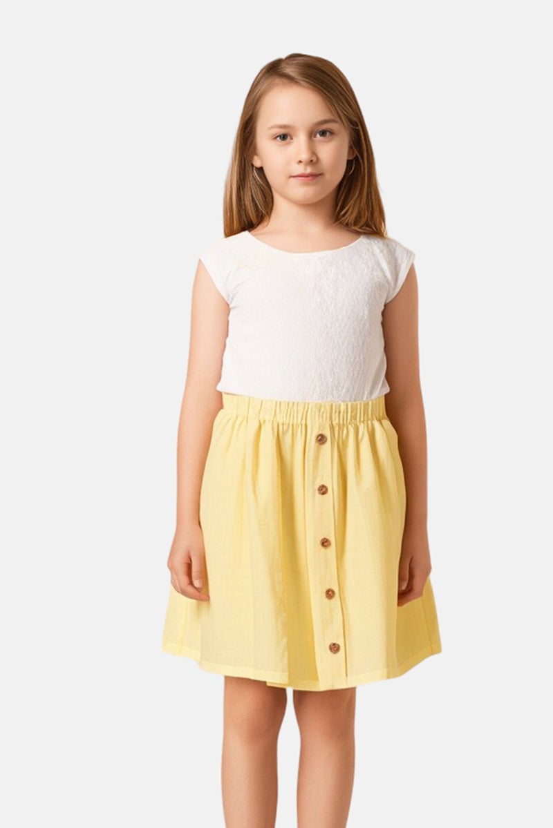 GAP Kids Girl Plain Skirt, Light Yellow - Image 1
