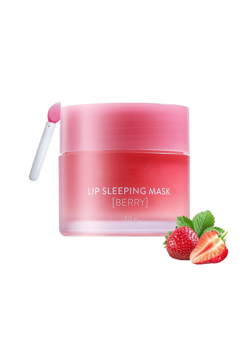 KASTWAVE Lip Sleeping Mask, Moisturizing Berry Lip Mask, Day and Night Repair Lip Balm, Moisture Repair Lip Balm for Chapped Cracked Dry Lips, Reduce Lip Lines, 20g  - Image 1