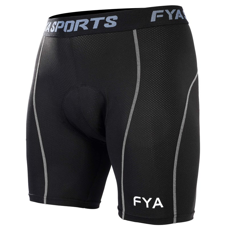 FYA Men's Cycling Shorts,4D Gel Padded Out-Wearable Motorcycle Bike Riding Shorts Quick-Dry Half Pants (S, Black/Grey) - Image 1