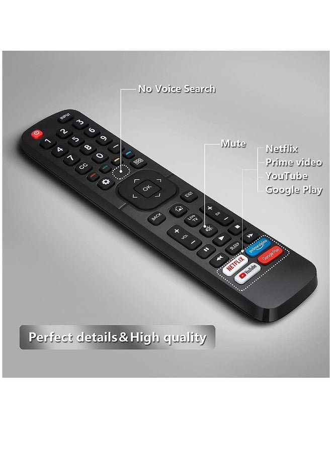 هايسنس جهاز تحكم عن بعد بديل لجهاز التحكم عن بعد للتلفزيون الذكي Hisense، مع Netflix وPrime Video وYouTube وأزرار Google Play باللون الأسود - Image 3