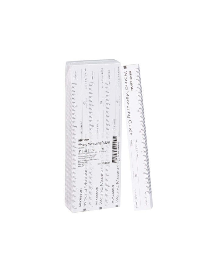 McKesson Wound Measuring Guide Ruler, Non-Sterile, Paper, 6 in, 50 Count - Image 1