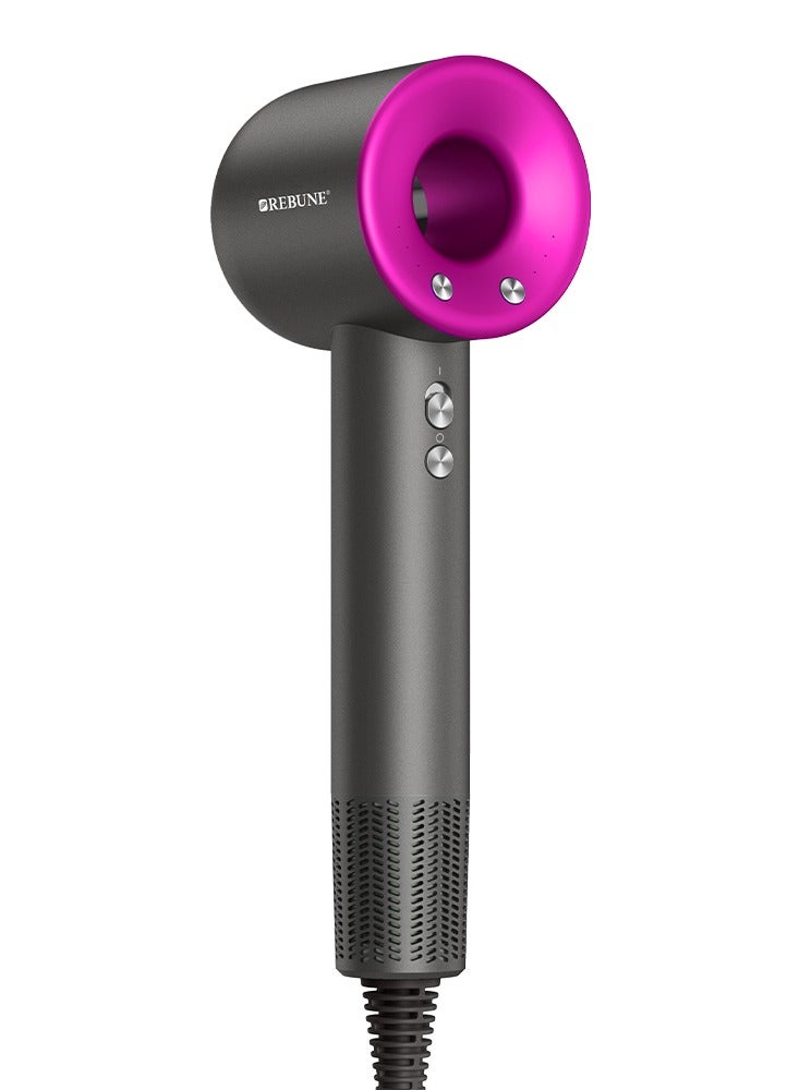 REBUNE Hair Dryer With High-Speed Bldc Motor, 3 Temperature Levels, 1600W Pink - Image 1