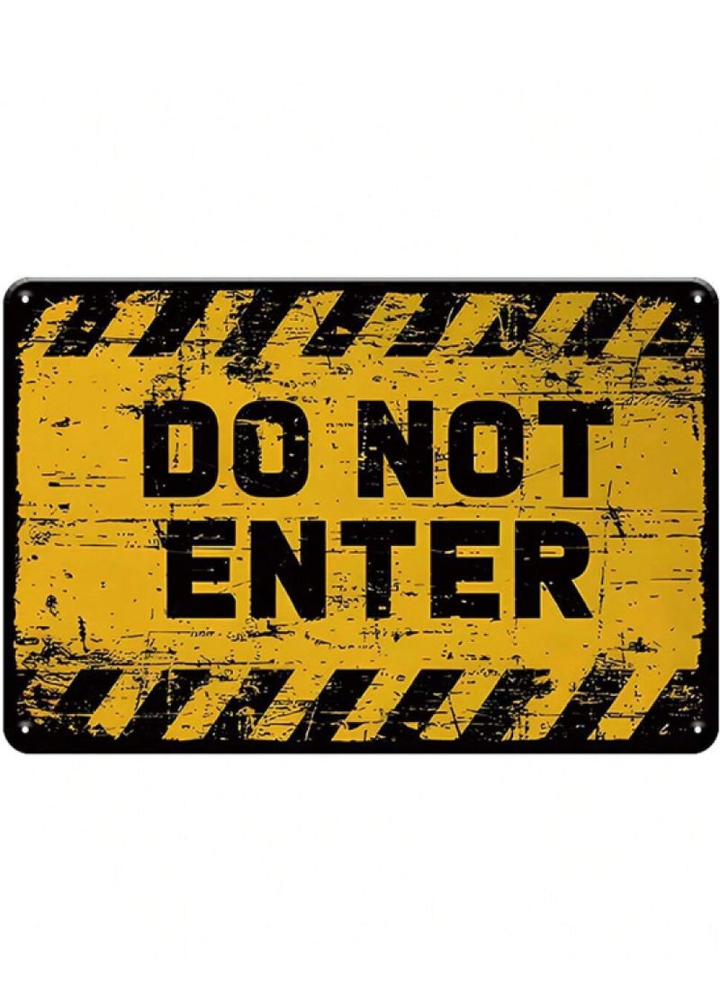 971MEDIA Do Not Enter Metal Warning Sign For Home, Kitchen, Cafes, Walls - Image 1