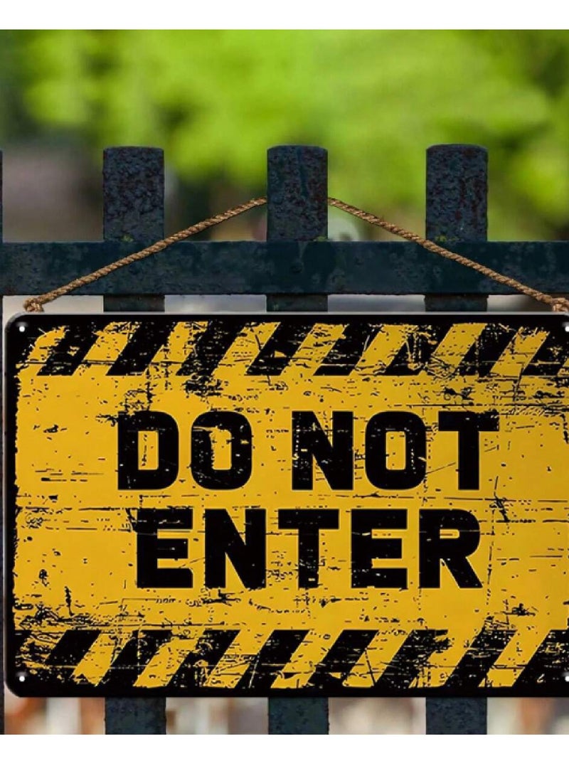 971MEDIA Do Not Enter Metal Warning Sign For Home, Kitchen, Cafes, Walls - Image 2