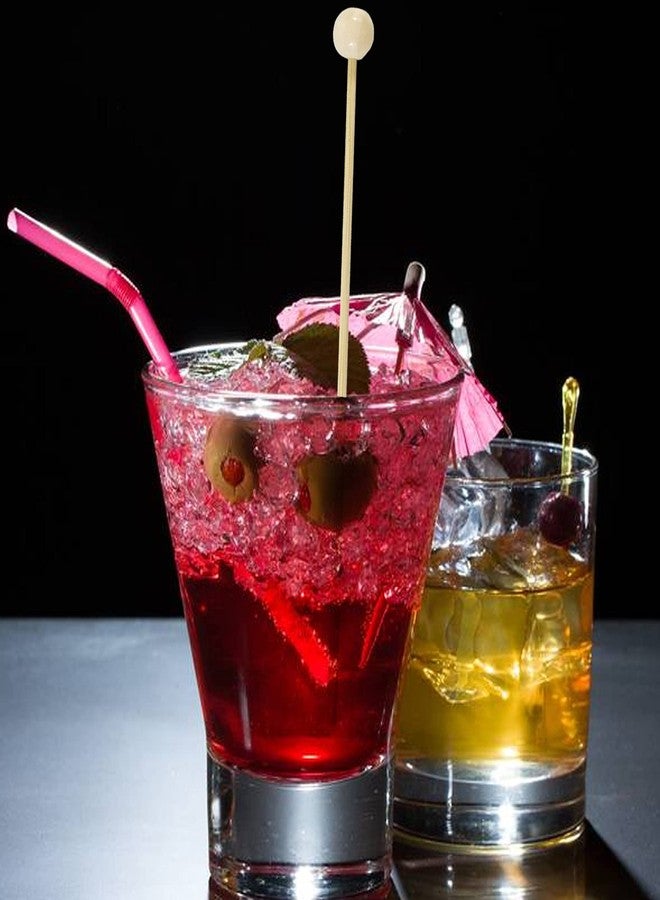 YOOHUA 100PCS 6inch Rock Candy Sticks with Ball Wood Swizzle Sticks Wood Cake Sticks Drink Stirrer Sticks for Hard Rock Candy - Image 4