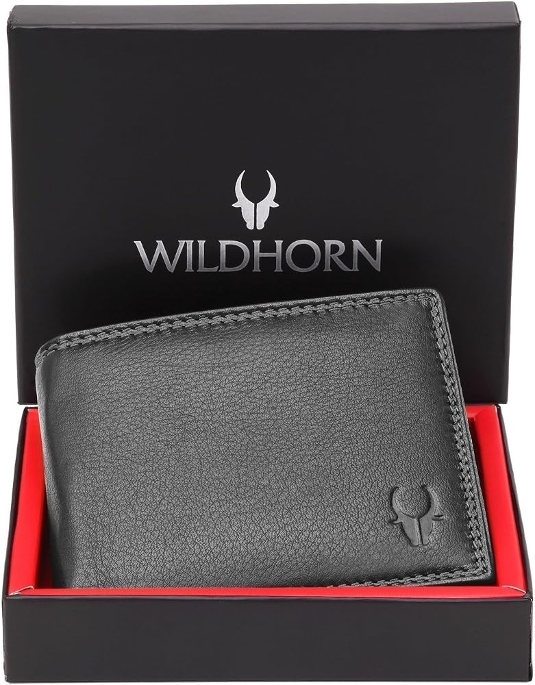 Wildhorn Rfid Protected Genuine Leather Wallet For Men (Black) - Image 1