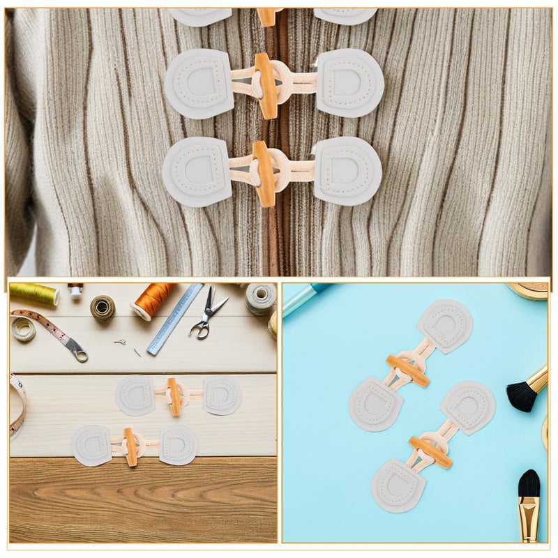 10 Pairs Fake Leather Sew- Toggles Closure Horn Button Sewing Accessories For Coat Clothing Jacket Sweater Windbreaker Shawl - Image 5