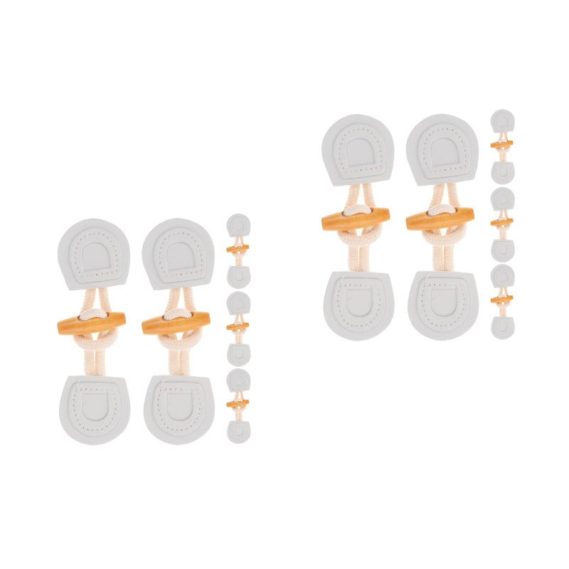 10 Pairs Fake Leather Sew- Toggles Closure Horn Button Sewing Accessories For Coat Clothing Jacket Sweater Windbreaker Shawl - Image 1