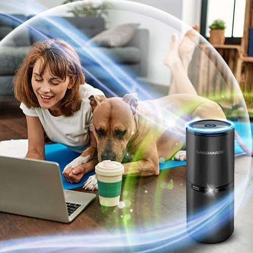 Lab Charge Small Ionic Air Purifier for Home & Bedroom – Silent HEPA Filter – Covers 250 Sq Ft - Free Cleaner for Pets, Hair, Smoke, Dust, Odors & Dander – Compact & Black Design - Image 4