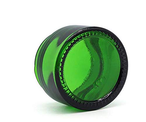 ericotry 30ML(1 OZ) Green Glass Empty Refillable Cosmetic Cream Jar Pot Bottle Container With Black Cap for Salve Face Cream Lip Balm Lotion And DIY Homemade Products (2PCS) - Image 4