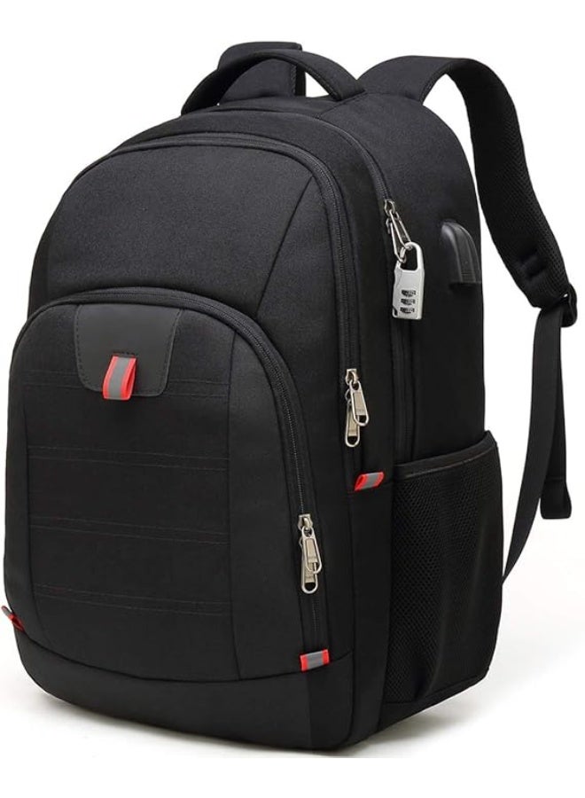 Della Gao Laptop Backpack, Extra Large Anti-Theft Business Travel Laptop Backpack Bag with USB Charging Port, Water Resistant College School Computer Rucksack Bag for Men/Women for 17 Inch Laptop and Notebook Black - Image 1