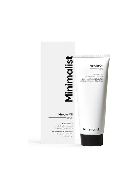 Minimalist Marula Oil 5% Face Moisturizer For Dry Skin With Hyaluronic Acid For Deep Nourishment & Hydration, For Men & Women