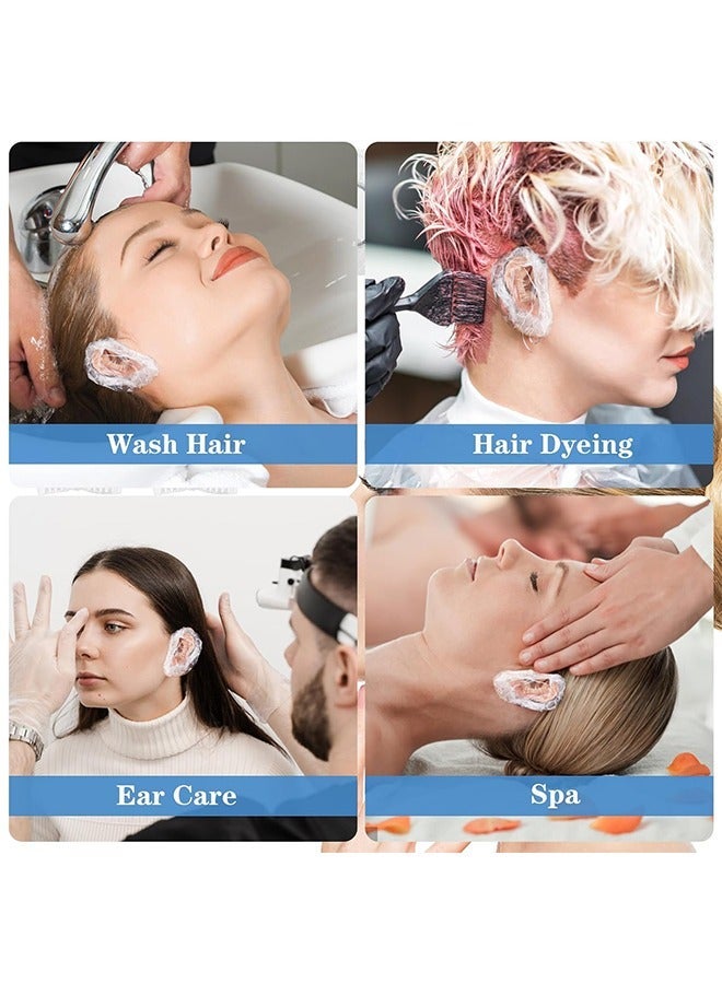 ECVV Sweet Life 100 PCS Ear Protector Caps Disposable Elastic Clear Shower Water Ear Covers Large For Hair Dye, Shower, Bathing Ear Cover Caps, Spa Home Use Hotel and Hair Salon - Image 5