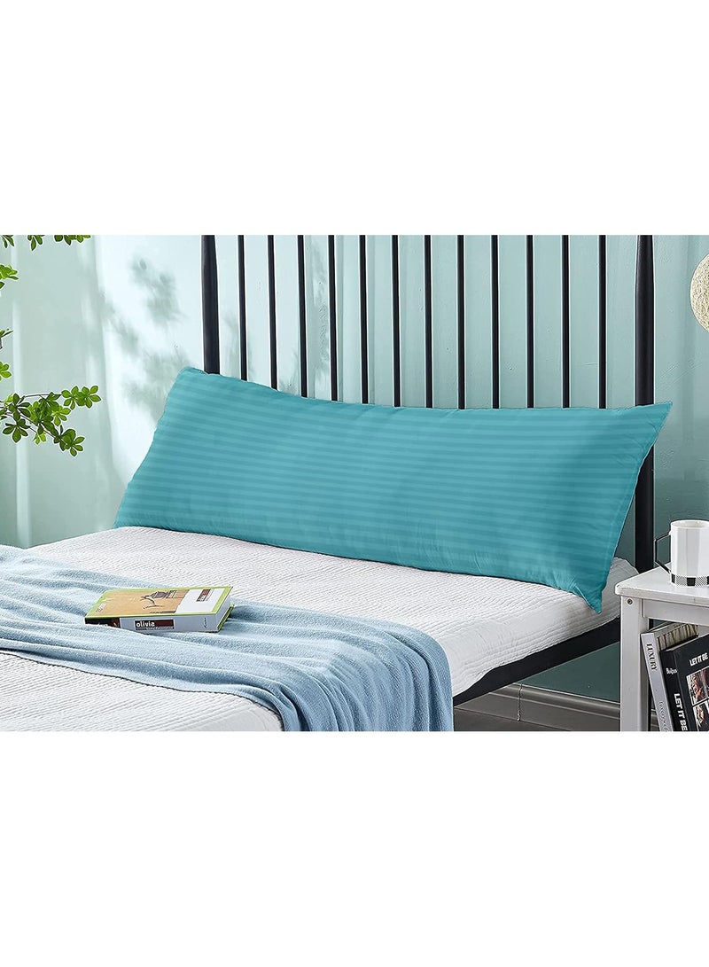 DubaiGallery Long Body Pillow 1pc, Fabric: 100% Polyester 85 GSM Microfiber 1 cm Stripe Super Soft, Filling: 1300 gm Hollow Fiber Comfort, Breathable & Ultra Soft , Size: 45 x 120 cm  - Image 2