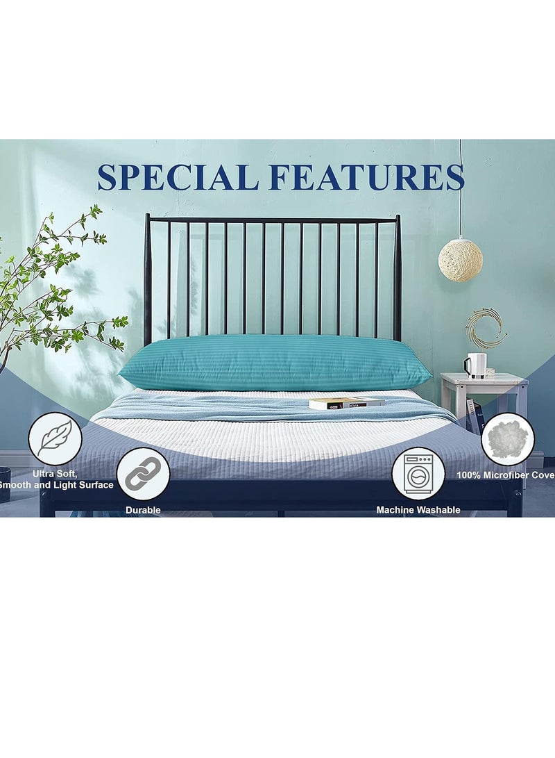 DubaiGallery Long Body Pillow 1pc, Fabric: 100% Polyester 85 GSM Microfiber 1 cm Stripe Super Soft, Filling: 1300 gm Hollow Fiber Comfort, Breathable & Ultra Soft , Size: 45 x 120 cm  - Image 4
