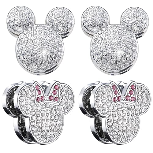Pangpai Bling Car Hooks Cute Rhinestones Car Organizer Interior Accessories Car Dashboard Decorations Hook for Grocery Bags Umbrellas Handbag Purse 4 Pack - Image 1