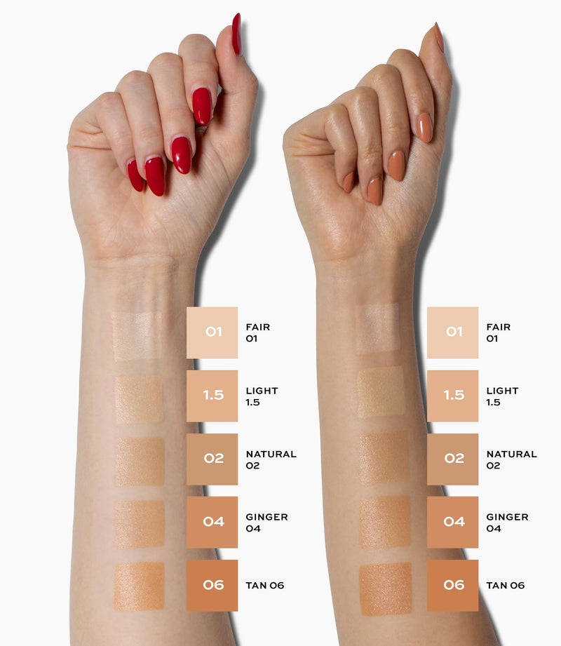 Make تلوين البشرة من MAKE Beauty Diffusion Dew. تغطية خفيفة إلى متوسطة مع لمسة إشراقة. يخفف، ينعم، ويضيء للبشرة المتألقة. معزز بالنياسيناميد والأدينوزين. تان 06 - Image 4
