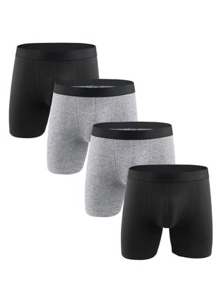 Men's 4-Pack Boxer Briefs - Mid-Rise, Anti-Chafing Stretch Cotton, Breathable Athletic Underwear in Assorted Colors (Black/Light Grey) - pzsku/Z2D69389E7F8A77CCF838Z/45/_/1737875826/51a6b881-b95a-4f7d-9e5a-3b208c5153b6