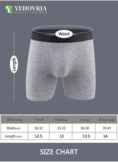YEHOVRIA Men's 4-Pack Boxer Briefs - Mid-Rise, Anti-Chafing Stretch Cotton, Breathable Athletic Underwear in Assorted Colors (Black/Light Grey)  - Image 3