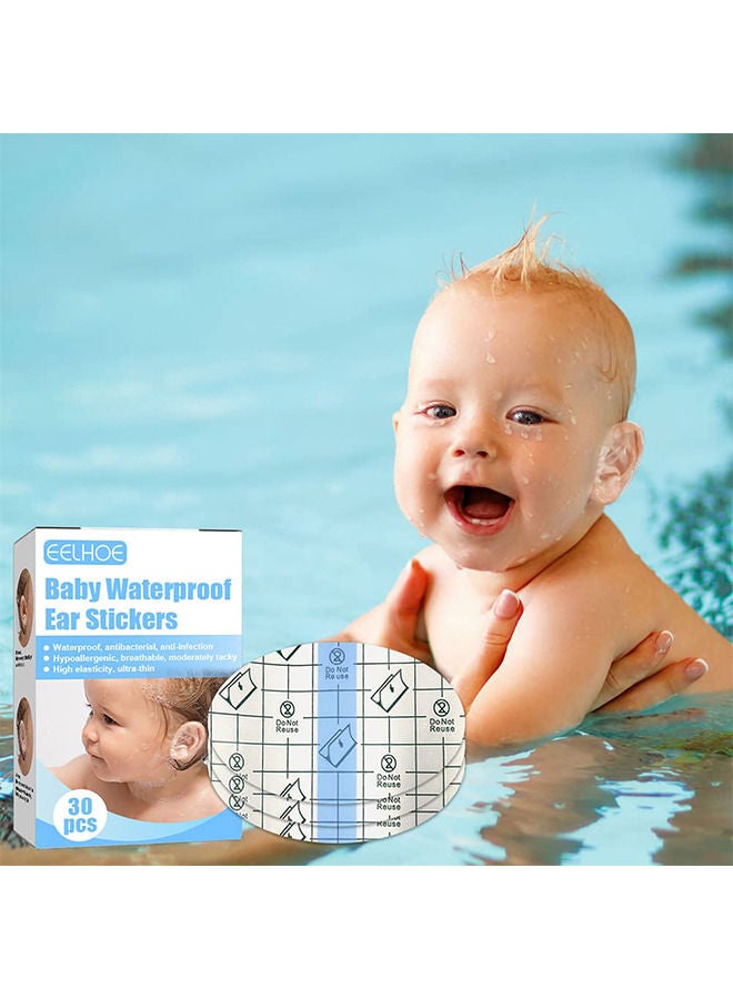 EELHOE Waterproof Ear Stickers, Baby Waterproof Ear Protector, Newborn Ear Protection for Swimming Showering Surfing Snorkeling and Other Water Sports Kids Size (30 Pieces) - Image 4