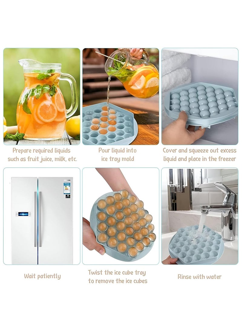 Round Ice Cube Tray with Lid 1 Piece Random Color