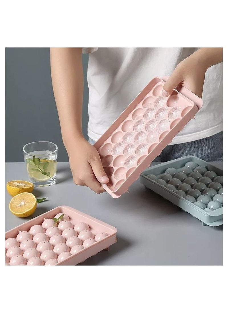 Generic - Round Ice Cube Tray with Lid 1 Piece Random Color - Image 1