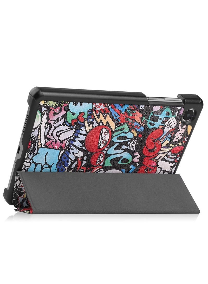 Tablet Case Cover Case for Lenovo Tab M8 4th Generation TB-300FU Three-fold Smart Tablet Case PC Back Hard Case Slim Case with Stand for Multiple Angle Views(graffiti) - Image 2
