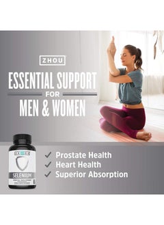 Zhou Zhou Selenium 200mcg | for Thyroid, Prostate and Heart Health | Essential Trace Mineral with Superior Absorption | No Yeast | 100 Veg Caps  - Image 2