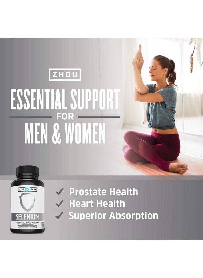 Zhou - Zhou Selenium 200mcg | for Thyroid, Prostate and Heart Health | Essential Trace Mineral with Superior Absorption | No Yeast | 100 Veg Caps - Image 1