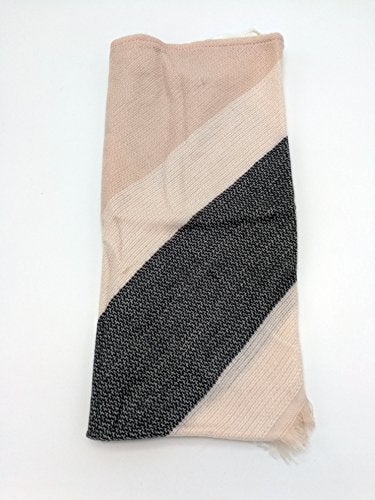 Wander Agio Womens Warm Scarf Triangle Winter Shawls Large Scarves Stripe Plaid Fichu Big Plaid Grey Pink 11 - Image 5