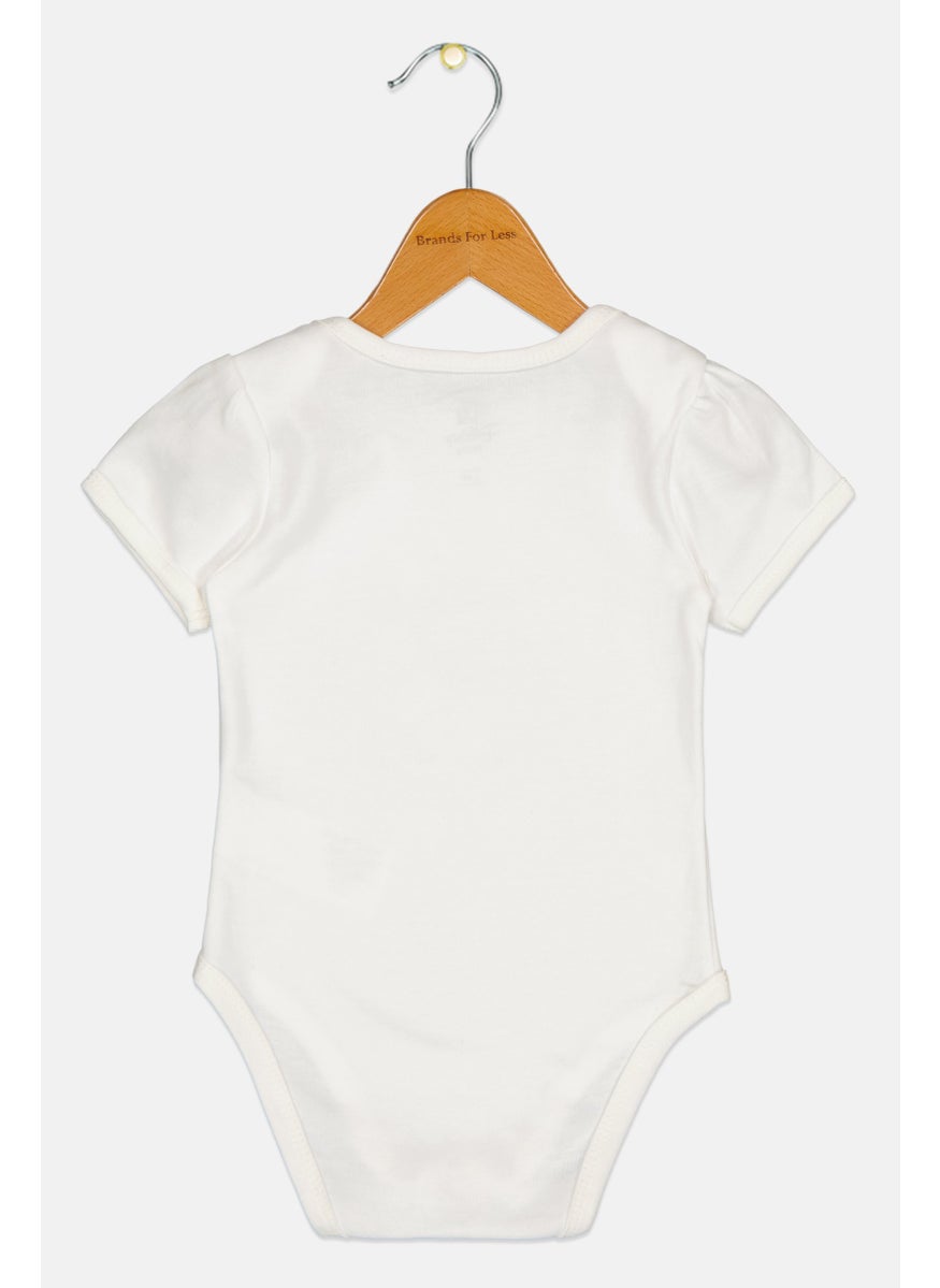 Disney Toddlers Girl Graphic Print Short Sleeves Bodysuit, White  - Image 2