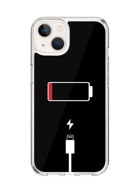 Classic Clear Case for Apple iPhone 15 Hybrid Soft Case Flexible Edges Anti Drop TPU PC Gel Thin Transparent Cover [ Designed for Apple iPhone 15 ] - Battery Empty Full Print