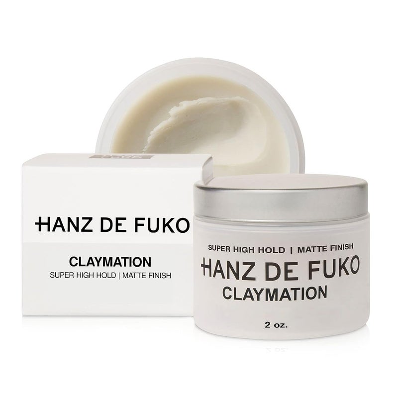 Hanz de Fuko Claymation – Premium Men’s Hair Styling Clay – Super High Hold, Matte Finish – 2 oz - Image 1
