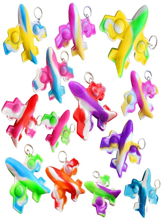 HOZKEAP 100 Packs Bulk Airplane Push Fidget Bubble Mini Pop keychain,Birthday Party Favors Supplies Classroom Students Bubble Prize - Image 1