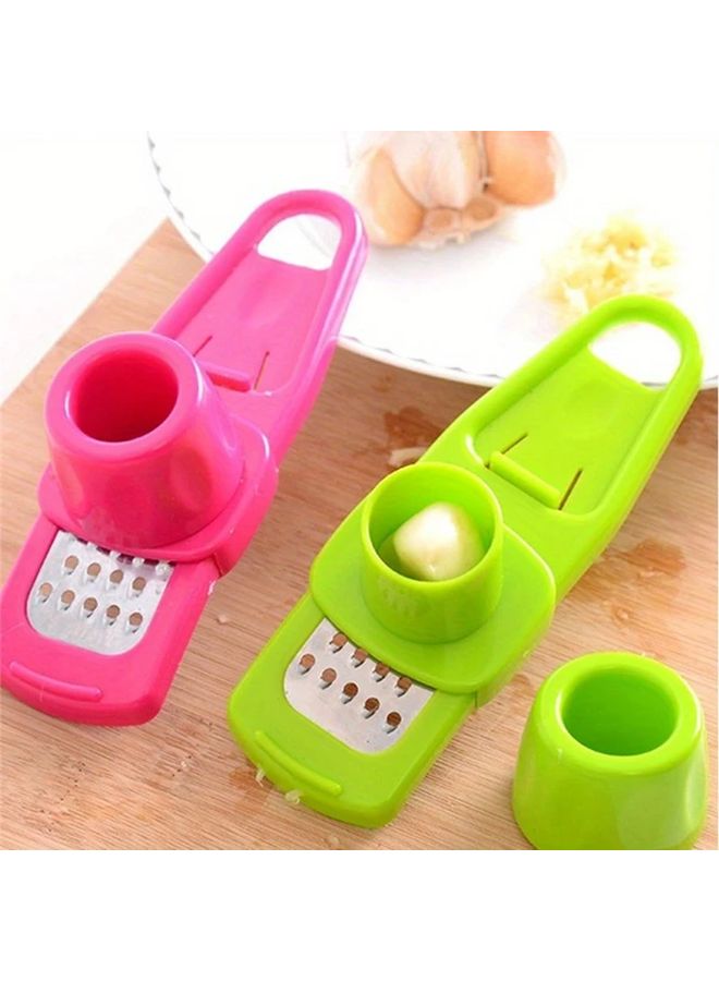 Rose Red Stainless Steel Garlic Ginger Press Manual Multifunctional Kitchen Grater Tool - Image 2