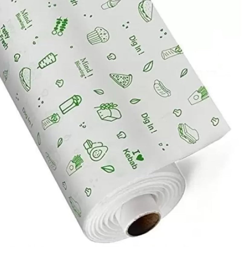 Hozzbun Hozzbun 50 Meter Food Wraping Butter Paper Roll for Baking Packing Specialized Baking Paper for Cake Making Non Stick Microwave Oven Safe Wrapping Paper for Food White