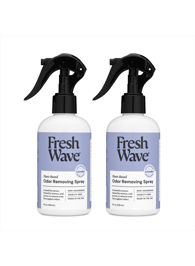 Fresh Wave Lavender Odor Eliminator Spray & Air Freshener, 8 oz. | Pack of 2 | Odor Absorbers for Home | Safer Odor Relief | Natural Plant-Based Odor Eliminator | For Furniture, Fabrics & Trash - Image 2