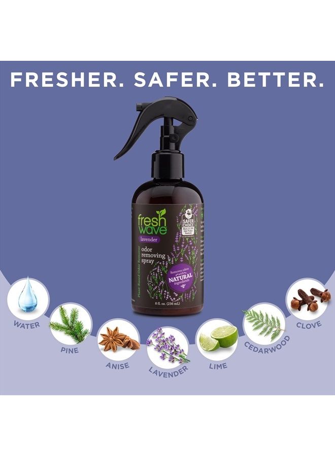 Fresh Wave Lavender Odor Eliminator Spray & Air Freshener, 8 oz. | Pack of 2 | Odor Absorbers for Home | Safer Odor Relief | Natural Plant-Based Odor Eliminator | For Furniture, Fabrics & Trash - Image 3