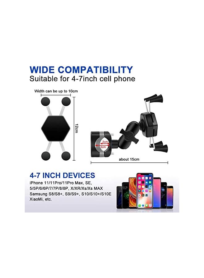 PROMASS Bike Phone Holder Mount Universal Fit for Bicycle Motorcycle Motorbike, 360 Degree Rotation, Black  - Image 2