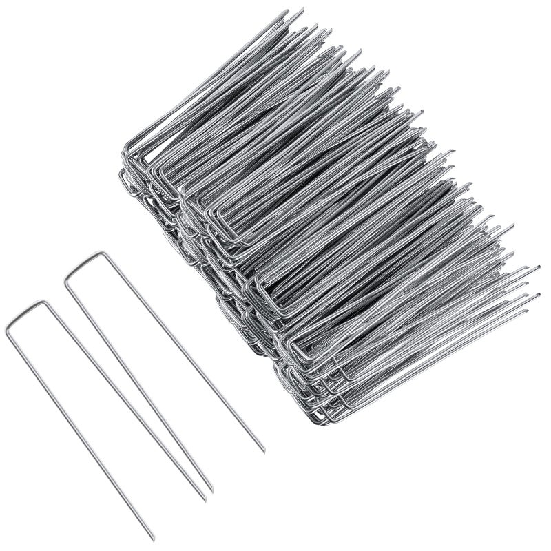 FEED GARDEN 8 Inch 50 Pack Galvanized Landscape Staples 11 Gauge Anti-Rust Garden Stakes Landscaping Fabric SOD Pins Yard Stakes for Weed Barrier Fabric - Image 1