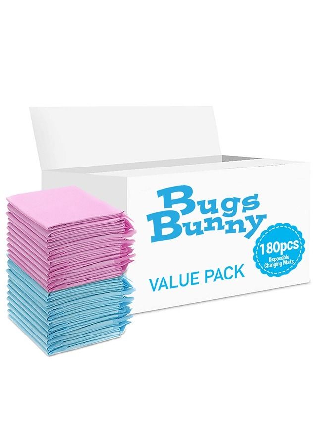 Bugs Bunny Disposable Changing Mats, 180 Counts, Soft Waterproof Mat, Portable Leak Proof Changing Mat, New Mom Leak-Proof Under pad, Mattress Table Protector Pad