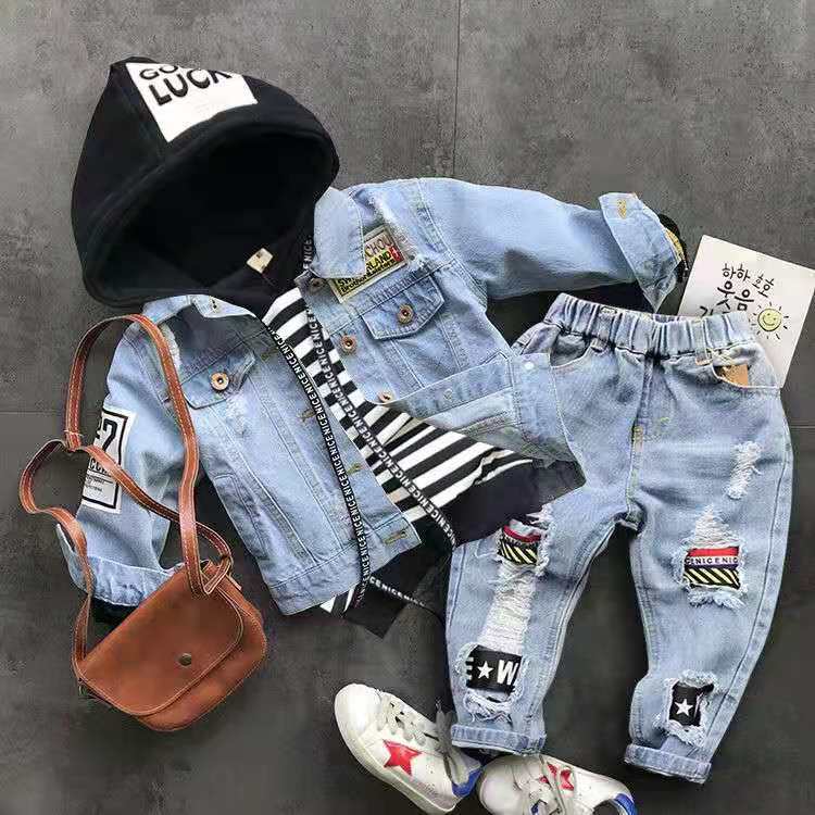 2022 New Boys Denim Jacket Casual Style Children'S Autumn Trendy Clothes - Image 2