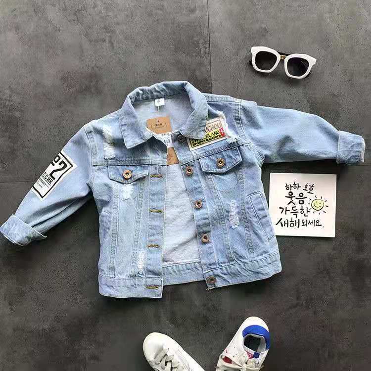 2022 New Boys Denim Jacket Casual Style Children'S Autumn Trendy Clothes - Image 4