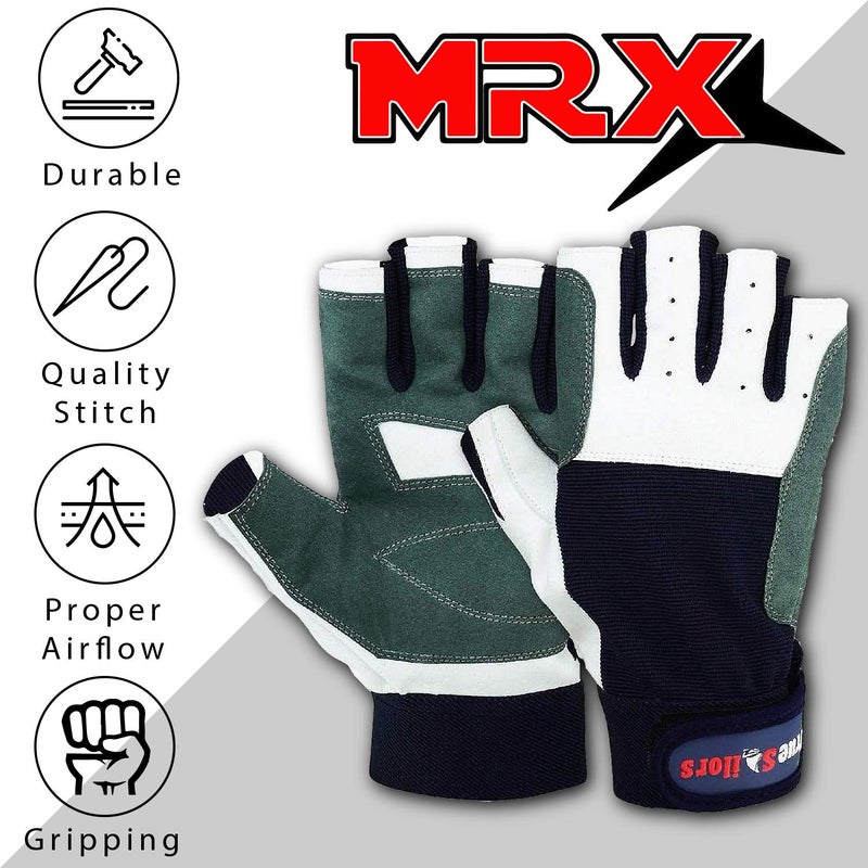 MRX BOXING & FITNESS MRX Sailing Gloves Fishing Kayak Gloves for Men & Women Rowing Water Ski Canoe Paddle Gloves Sailing Gear Women Paddling Gloves | Sailing Gloves for Men & Women Short Finger Sailing Kayaking Gloves - Image 2