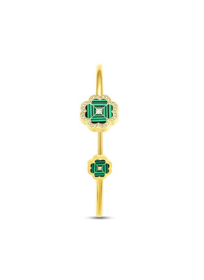 POLICE Flora Gold Plated Ladies Bangle With Malachite and Crystals 60x50MMPEJLG0003201  - Image 2