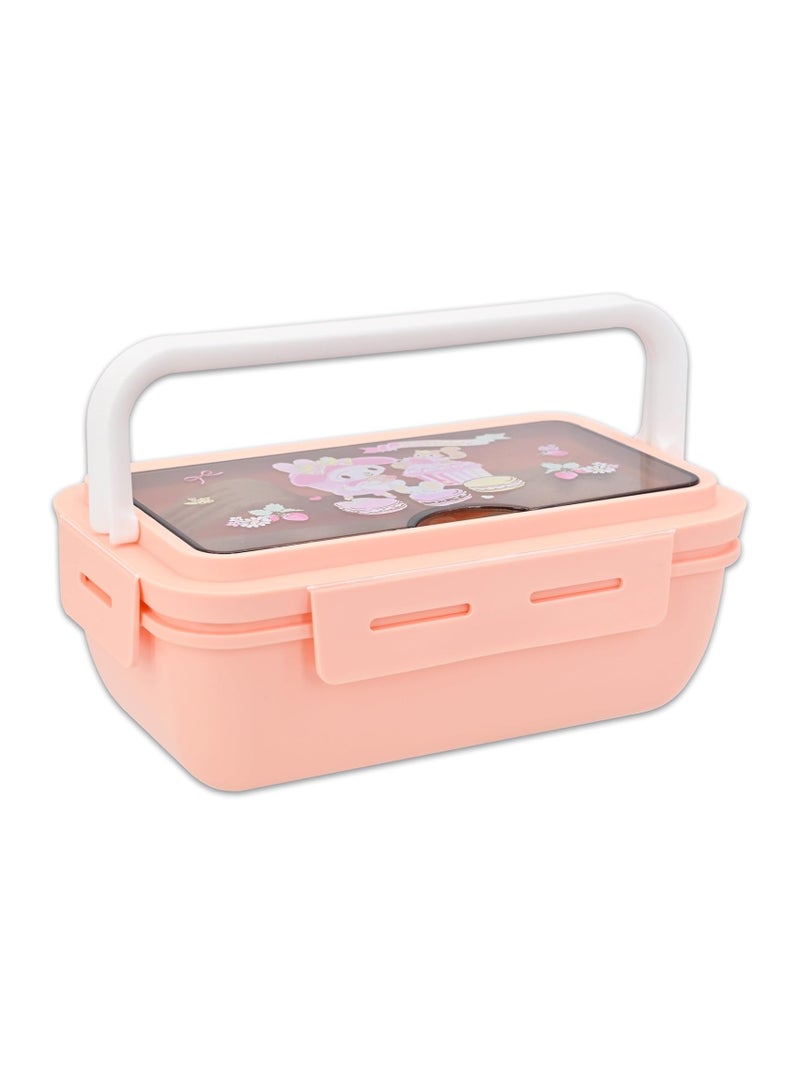 general Cartoon Melody Cute Printed All-in-One Bento Box with Handle Kawaii 4 Point Locking Lunch Box Container for Food Fruit Snacks - Image 2